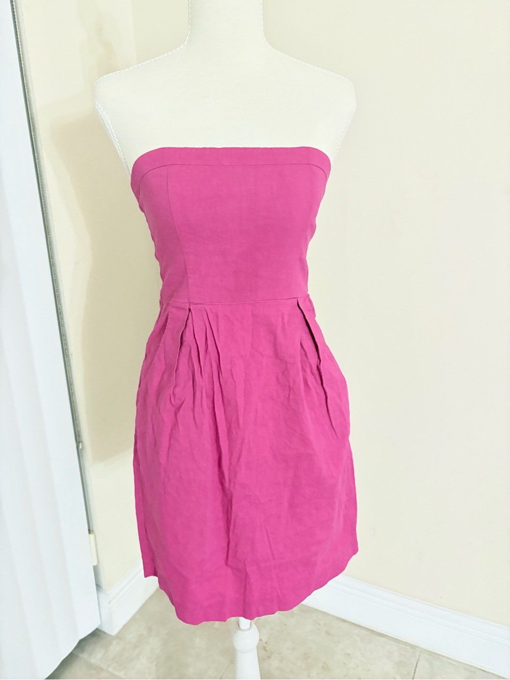 Theory Strapless Dress - Fuchsia - Size 0